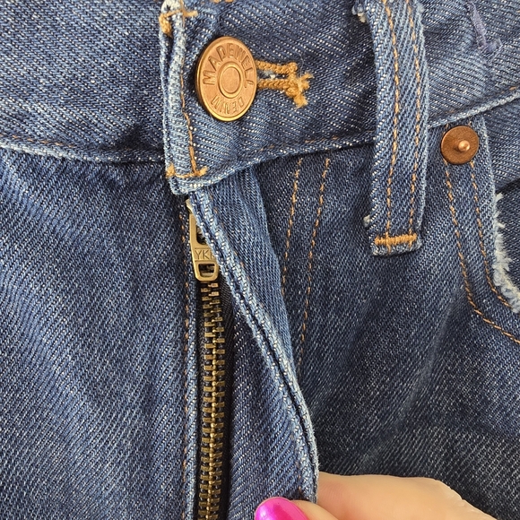 Madewell Baggy Straight Jeans Dark Worn Indigo Wash Blue Denim Cotton Hemp Sz 28 - Picture 4 of 14